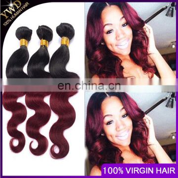 Burgundy Brazilian Hair Weave Red Ombre Human Hair Extension Body Wave Ombre Brazilian Hair