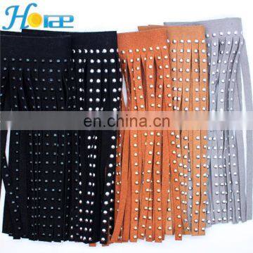 Wholesale 15cm width leather tassel trim suede fringe trim for shoe bag and garment