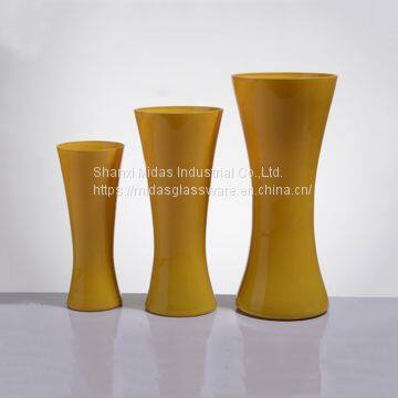 Modern collectable yellow glass flower vase manufacturers