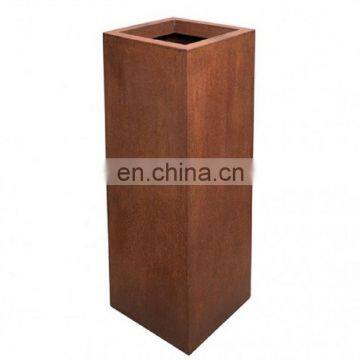 Corten Steel Planter 16'' x 16'' x 36''  for garden decoration