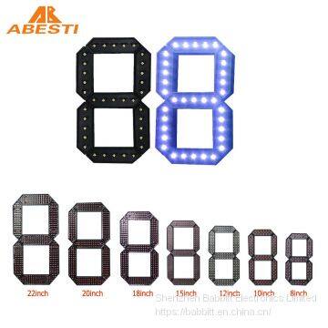 white 6inch Outdoor 7 Segment Display 1 Digit number  number Outdoor waterproof seven segment Gas station price sign