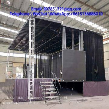 12 m large box trailer led mobile stage sales