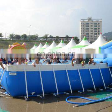 Commercial Portable PVC Inflatable Water Pool Rectangular Metal Frame Swimming Pool for Sale