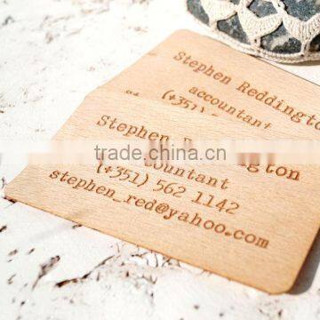 Custom made logo and painted color wooden business card,wood name card