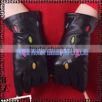 Classic sheepskin leather touch screen leather gloves for women