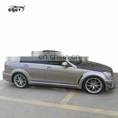 High Quality BS Style Wide Body Kit for Mercedes Benz C Class W204 2008-2013 Front Bumper Rear Bumper Side Skirts Hood Spoiler