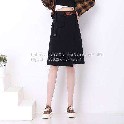 Fashion High Quality Warm Wool Midi Wrap Skirt For Winter