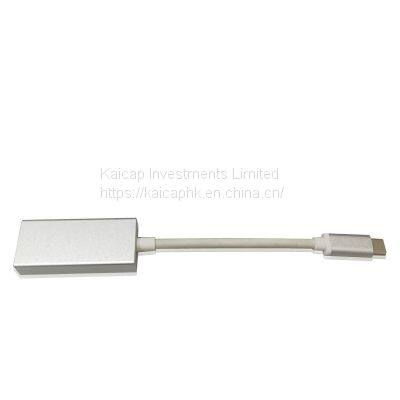 USilver USB Type C to DisplayPort/Dp Male to Female Slim Converter Connector for Computer and Monitor