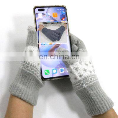 Soft Acrylic Touchscreen Tactile Gloves Unisex Touch Screen Magic Gloves Winter Knitted Warm Gloves With Touchscreen Fingers photo-2