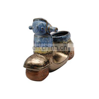 primitive rustic ceramic motorbike bike for home decor