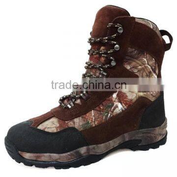 Men Suede Leather and Canvas Upper Camo Waterproof Hunting Boots photo-2