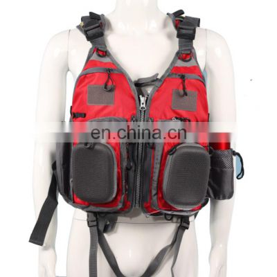 Detachable adult fishing  life jacket fishing life vest with Water bottle bag