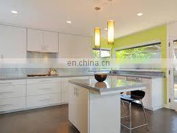 Handleless Design Lacquer Modern Style Kitchen Cabinet With Big Island For Cuisine photo-5