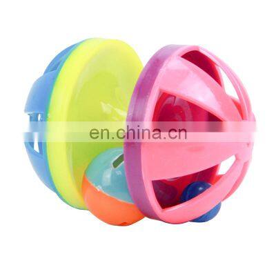 Colorful Bell Dumbbell shape Interactive Squeaking Cat Dog Pet Belling Toy