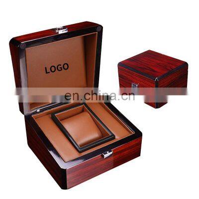 Luxury custom wooden watch packaging gift box pu leather