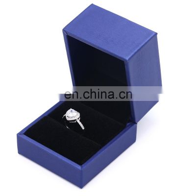 Fadeli Wholesale Custom Logo Royal Blue Pu Leather Jewelry Packaging Wedding Ring Box