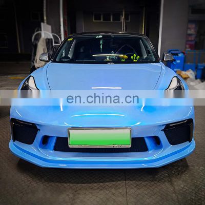 Runde Car Modification High Quality PP Material Body Kit Suitable For Tesla Model 3 Upgrade GT3 Style Front Bumper