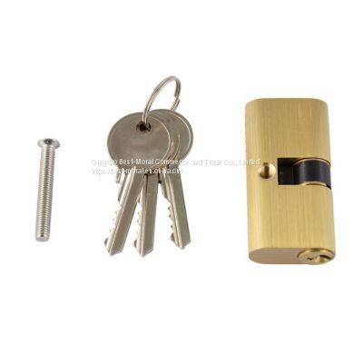 Anti-theft Rust-proof Gold Color Oval Shaped Double Open Brass Lock Cylinder photo-4