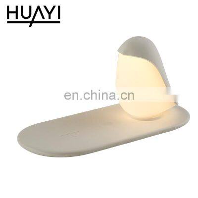 HUAYI High Technology White Color Wireless Charging Smd 10w Indoor Bedroom Modern Decorative Led Table Lamp