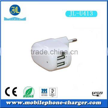 Dual Port USB 220v Wall Usb Charger Adapter EU Socket Mobile Phone Travel Charger Usb Travel Charger photo-3