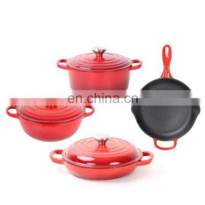 High quality Trade Assurance enamel cast iron cookware set