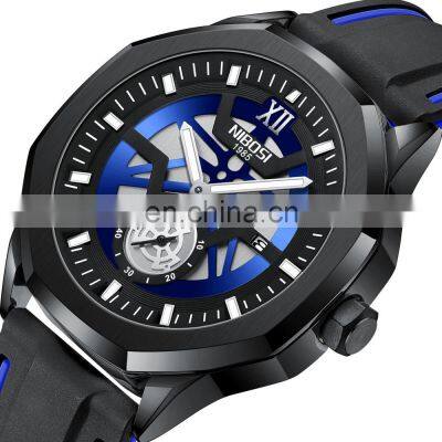 NIBOSI Fashion Luxury Men Watches Top Brand Luxury Quartz Wristwatch Sport Waterproof Chronograph Male Clock Custom Logo Watch