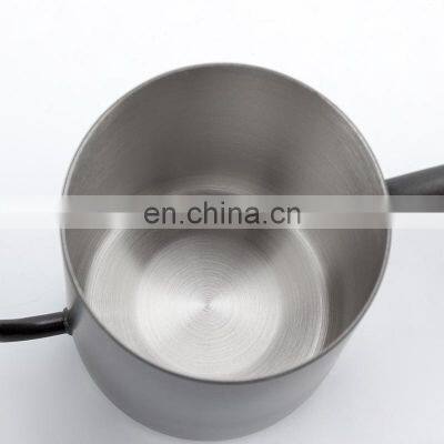 Amazon Hot Sale 600ml Stainless Steel Gooseneck Coffee Drip Kettle With Wood Handle, Black photo-5