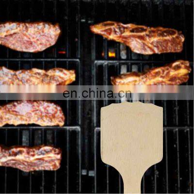 Premium 100% Wood Cleaning BBQ Brush Wooden Grill Paddle Tool photo-3