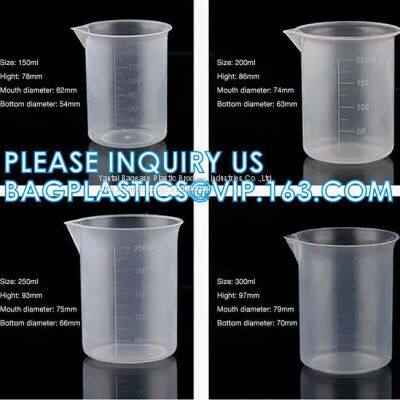 50ml 100ml 150ml 200ml 250ml 300ml 400ml 500ml Graduated Measuring Cups Plastic Beaker photo-4