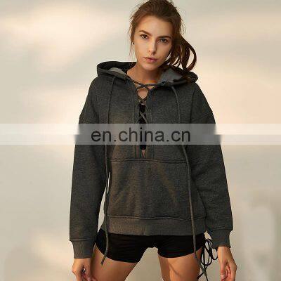 Tik Tok Hot New Women Hoodies Sweatshirts Long Sleeve Custom Logo Gym Wear Workout Sports Sweat Shirts Coat photo-4