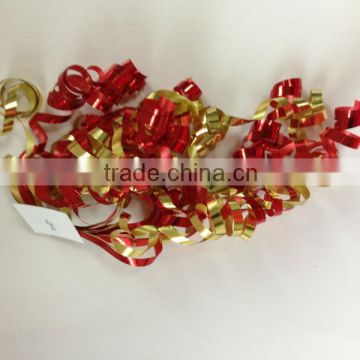 Colorful curly ribbon, pp curling bow, curly ribbon roll for packing ballon or box