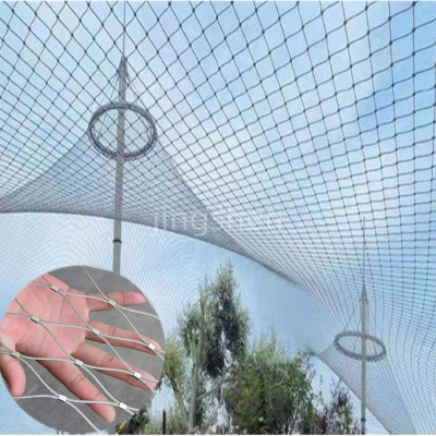 Filet en corde d'acier inoxydable flexible pour les zoos ; filet en câble d'acier inoxydable ; filet en corde d'acier inoxydable décoratif