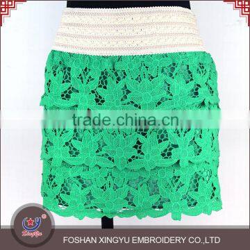 2016 latest embroidery designs fashion embroidery flower skirt for ladies