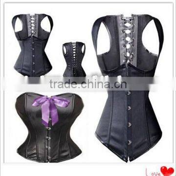 Sexy latex rubber waist training leather Corset