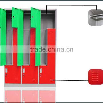 Durable Body L Shape Double Color Metal Workplace Lockers photo-3