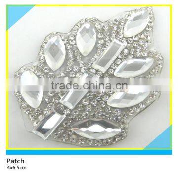 Hotfix Clear Rhinestone Trim Patch Iron on Shiny Glass Stone Applique 6x20cm