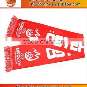 100%satin promotional sports custom silk screening scarf