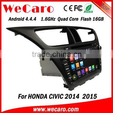 Wecaro Direct factory 8" android car dvd for honda civic Steering Wheel Control 2014 2015