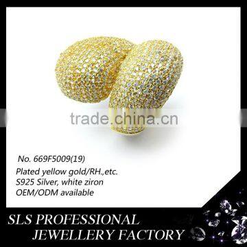 SLS Jewelry Different Design Ring Jewelry in 925 Silver Yellow Gold Plated White Zircon Rings for Ladies photo-2