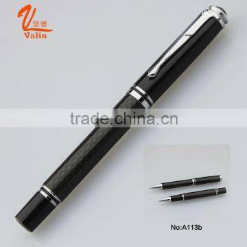 2016 Valin ballpoint pen type promotional carbon fiber pen with holder