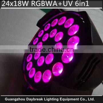 24x18w led par RGBWA UV 6in1 Stage lighting led washing par high power full colors dmx512 DJ led par64 RGBWA+UV 6 in 1 Leds