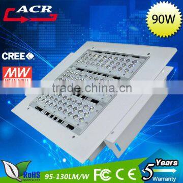 5 years warranty Newest Led Module design petrol station canopy light with Bridgelux chip 90w