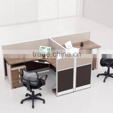 2 seaters office workstation with 30mm thickness partition