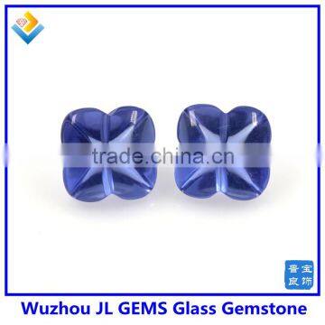 Faceted Loose Gemstones Glass Stone With Four Clovers Beads Glass Jewelry photo-2