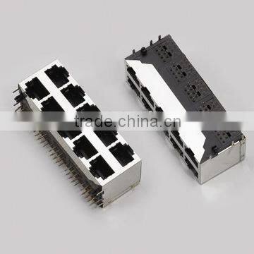 Multi-Port Double Row Cat5 RJ45 Network Connector