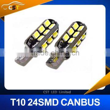 T10 CANBUS LED 24smd-2835 SMD 530LM WHITE LIGHTS ERRO FREE 194 168 W5W 2835 BULB LAMP high Lumen canbus