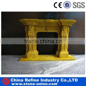 Golden freestanding fireplace