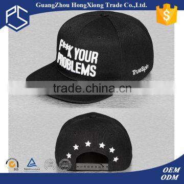 Breathable 3D embroidery 100% cotton custom snapback hats wholesale