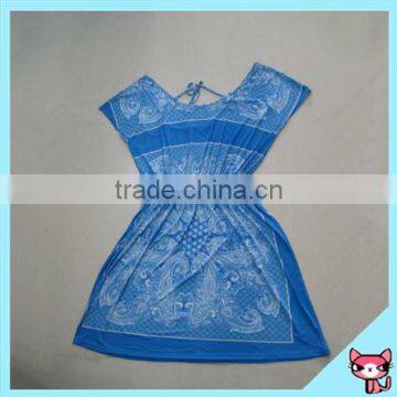 Cheap price royal blue ice silk dress