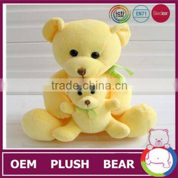 Shanghai Customize shape Lovely yellow mothers day bear mother and son